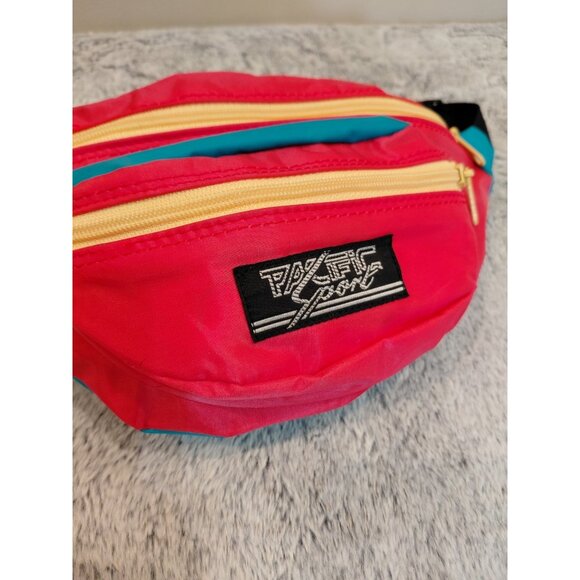 Vtg 80s Pacific Sport Fanny Pack Belt Bag Multicolor Colorblock Adjustable Strap - Picture 2 of 7